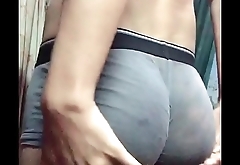 twink boy showing off  and spanks his hot bubble butt