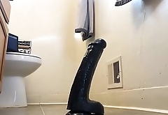 Destroying my ass with huge dildos