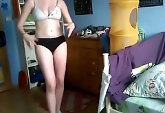 girl stripping in bedroom