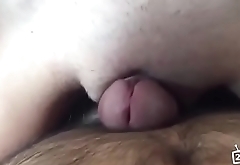 My girlfriend massage my dick using her pussy lips