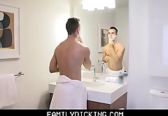 Young Stepson Needs Daddy'_s Help Shaving And Gets Fucked